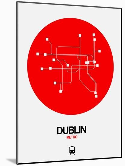 Dublin Red Subway Map-NaxArt-Mounted Art Print