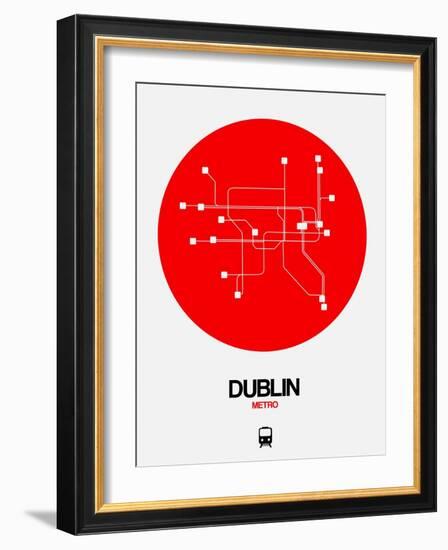 Dublin Red Subway Map-NaxArt-Framed Art Print