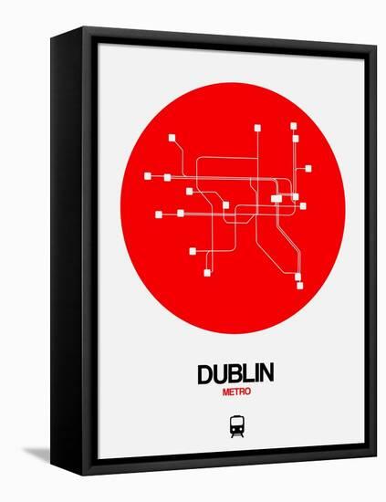 Dublin Red Subway Map-NaxArt-Framed Stretched Canvas