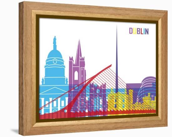 Dublin Skyline Pop-paulrommer-Framed Stretched Canvas