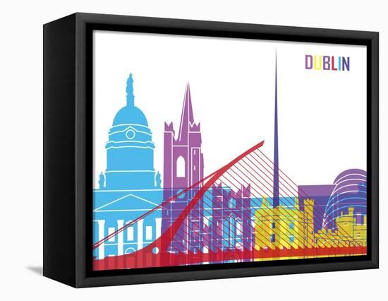 Dublin Skyline Pop-paulrommer-Framed Stretched Canvas