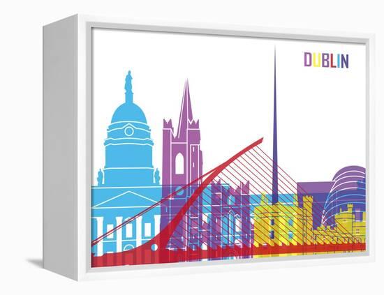Dublin Skyline Pop-paulrommer-Framed Stretched Canvas