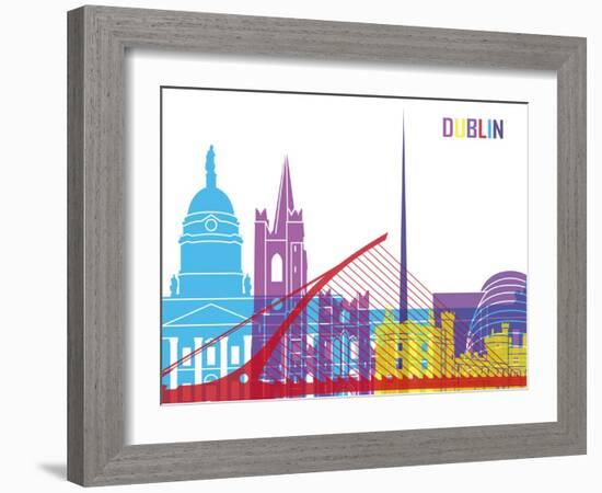 Dublin Skyline Pop-paulrommer-Framed Art Print