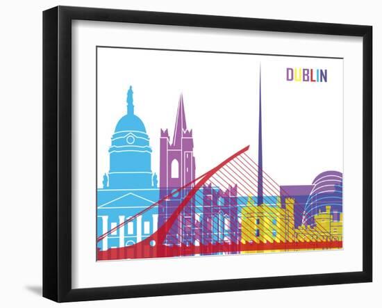 Dublin Skyline Pop-paulrommer-Framed Art Print