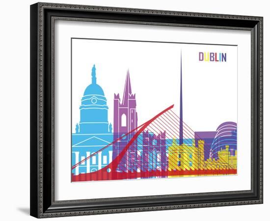 Dublin Skyline Pop-paulrommer-Framed Art Print