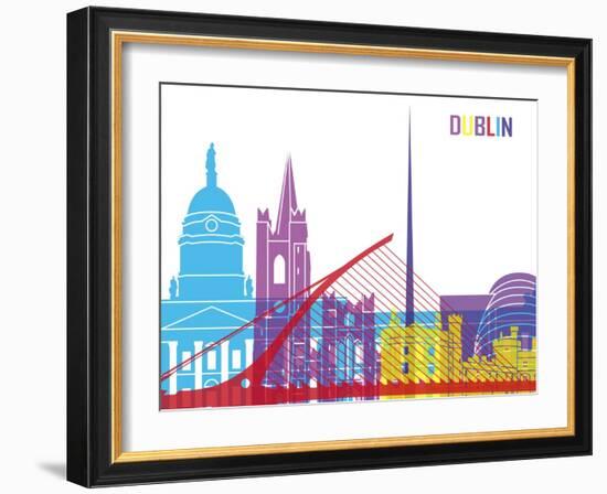 Dublin Skyline Pop-paulrommer-Framed Art Print