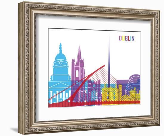 Dublin Skyline Pop-paulrommer-Framed Art Print