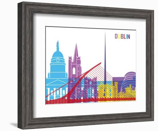 Dublin Skyline Pop-paulrommer-Framed Art Print