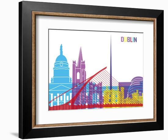 Dublin Skyline Pop-paulrommer-Framed Art Print