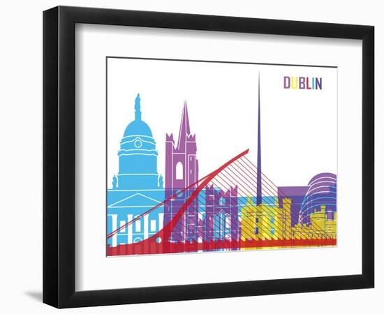 Dublin Skyline Pop-paulrommer-Framed Art Print