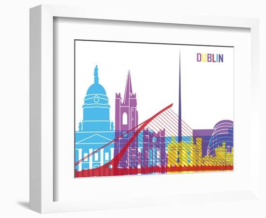 Dublin Skyline Pop-paulrommer-Framed Art Print