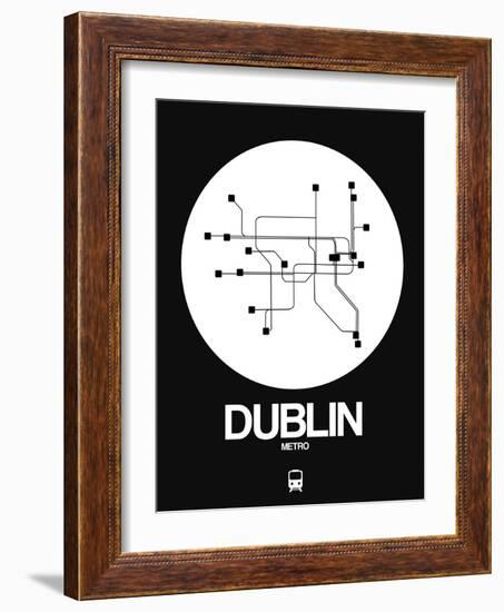 Dublin White Subway Map-NaxArt-Framed Art Print