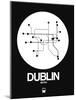 Dublin White Subway Map-NaxArt-Mounted Art Print