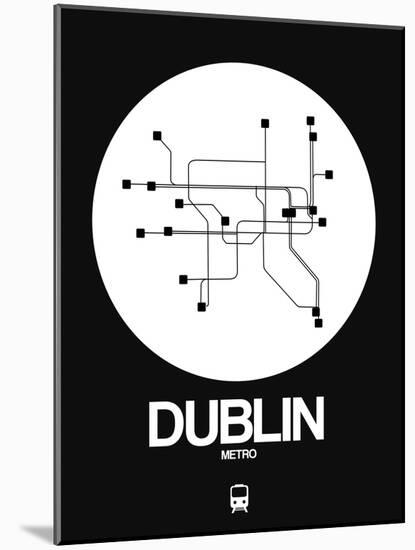 Dublin White Subway Map-NaxArt-Mounted Art Print