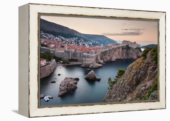 Dubrovnik and the City Walls at Sunrise-Matthew Williams-Ellis-Framed Premier Image Canvas