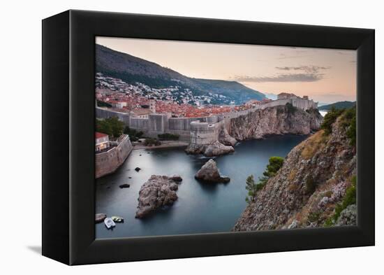 Dubrovnik and the City Walls at Sunrise-Matthew Williams-Ellis-Framed Premier Image Canvas