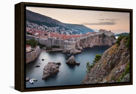 Dubrovnik and the City Walls at Sunrise-Matthew Williams-Ellis-Framed Premier Image Canvas