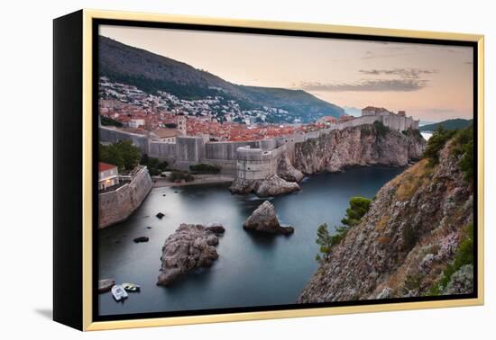 Dubrovnik and the City Walls at Sunrise-Matthew Williams-Ellis-Framed Premier Image Canvas