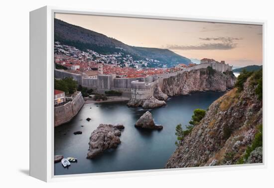 Dubrovnik and the City Walls at Sunrise-Matthew Williams-Ellis-Framed Premier Image Canvas