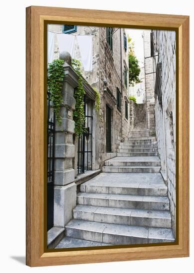 Dubrovnik Old Town, One of the Narrow Side Streets, Dubrovnik, Croatia, Europe-Matthew Williams-Ellis-Framed Premier Image Canvas