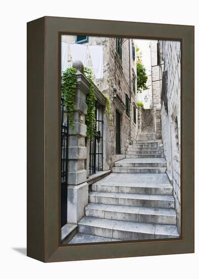 Dubrovnik Old Town, One of the Narrow Side Streets, Dubrovnik, Croatia, Europe-Matthew Williams-Ellis-Framed Premier Image Canvas