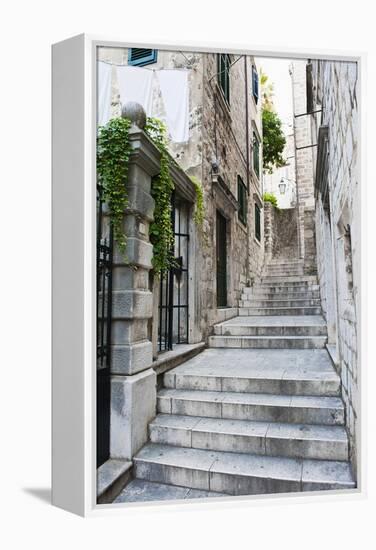 Dubrovnik Old Town, One of the Narrow Side Streets, Dubrovnik, Croatia, Europe-Matthew Williams-Ellis-Framed Premier Image Canvas