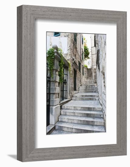 Dubrovnik Old Town, One of the Narrow Side Streets, Dubrovnik, Croatia, Europe-Matthew Williams-Ellis-Framed Photographic Print