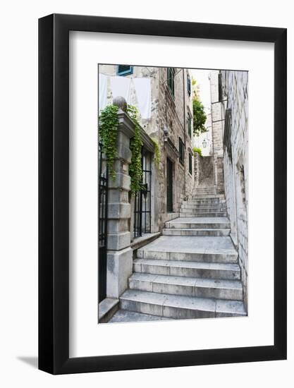 Dubrovnik Old Town, One of the Narrow Side Streets, Dubrovnik, Croatia, Europe-Matthew Williams-Ellis-Framed Photographic Print