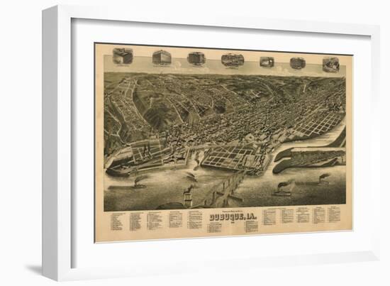 Dubuque, Iowa - Panoramic Map-Lantern Press-Framed Art Print