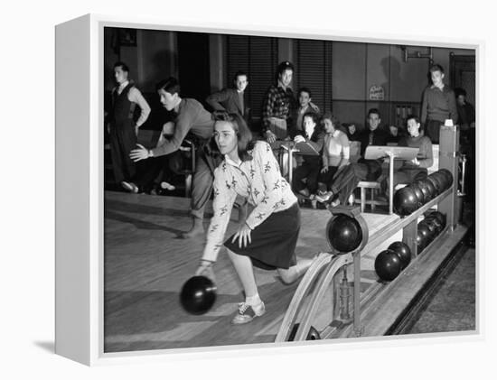 Dubutantes with Bowling with their Dates-William C^ Shrout-Framed Premier Image Canvas