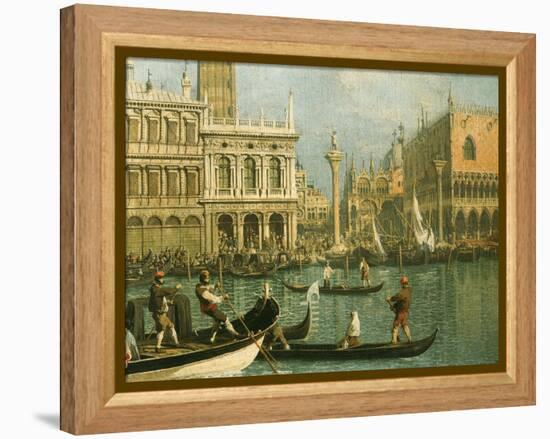Ducal Palace and St Marks Venice Detail-Canaletto-Framed Premier Image Canvas
