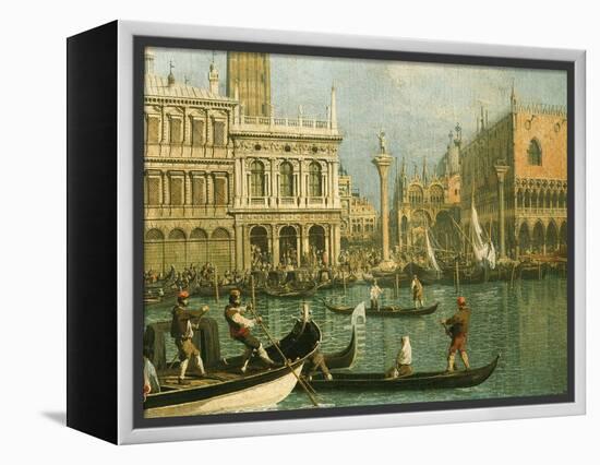 Ducal Palace and St Marks Venice Detail-Canaletto-Framed Premier Image Canvas