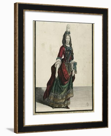 Duchess of Montpensier Called La Grande Mademoiselle in Walking Dress-null-Framed Giclee Print