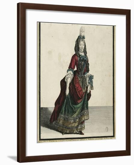 Duchess of Montpensier Called La Grande Mademoiselle in Walking Dress-null-Framed Giclee Print