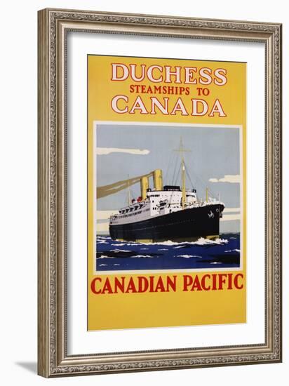 Duchess Steamships to Canada Poster-null-Framed Giclee Print