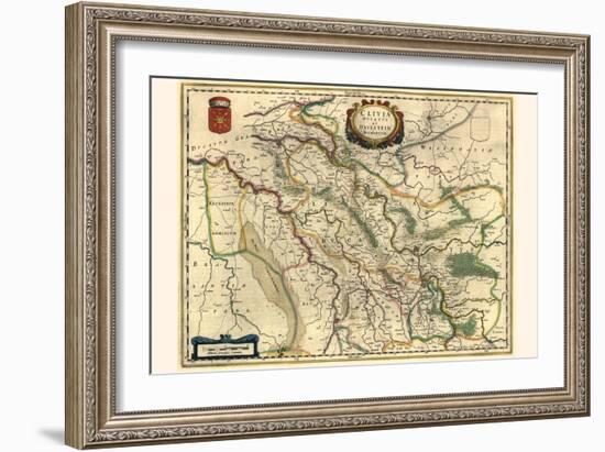 Duchy Of Cleves And Ravenstein Domain-Willem Janszoon Blaeu-Framed Art Print