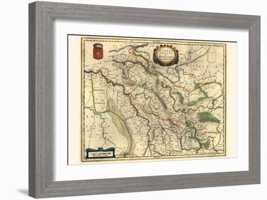 Duchy Of Cleves And Ravenstein Domain-Willem Janszoon Blaeu-Framed Art Print