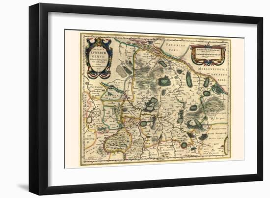 Duchy Of Lüneburg And Adjacent Regions-Willem Janszoon Blaeu-Framed Art Print