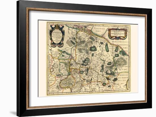 Duchy Of Lüneburg And Adjacent Regions-Willem Janszoon Blaeu-Framed Art Print