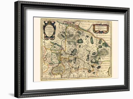 Duchy Of Lüneburg And Adjacent Regions-Willem Janszoon Blaeu-Framed Art Print