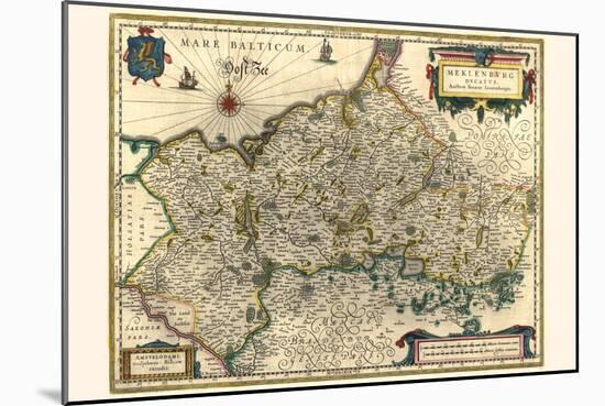 Duchy Of Mecklenburg-Willem Janszoon Blaeu-Mounted Art Print