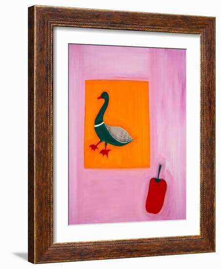 Duck and pepper,1998,(oil on linen)-Cristina Rodriguez-Framed Giclee Print