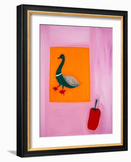 Duck and pepper,1998,(oil on linen)-Cristina Rodriguez-Framed Giclee Print