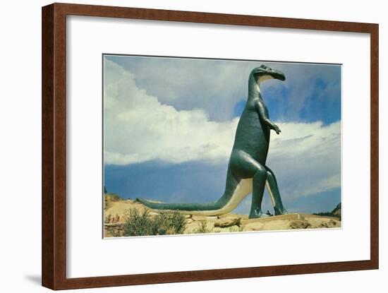 Duck-Billed Dinosaur, Retro-null-Framed Art Print