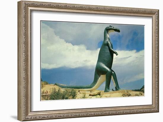 Duck-Billed Dinosaur, Retro-null-Framed Art Print