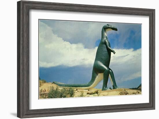 Duck-Billed Dinosaur, Retro-null-Framed Art Print