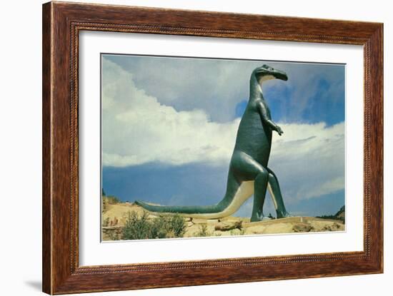 Duck-Billed Dinosaur, Retro-null-Framed Art Print