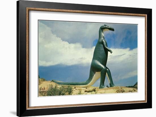 Duck-Billed Dinosaur, Retro-null-Framed Art Print