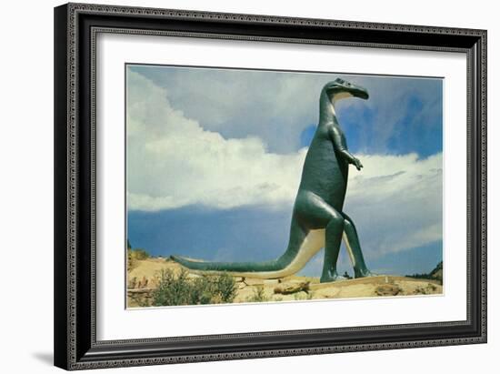 Duck-Billed Dinosaur, Retro-null-Framed Art Print