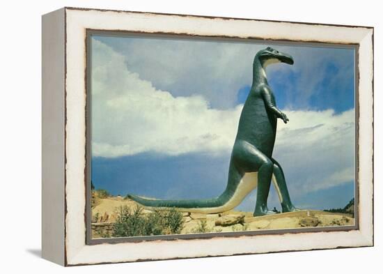 Duck-Billed Dinosaur, Retro-null-Framed Stretched Canvas